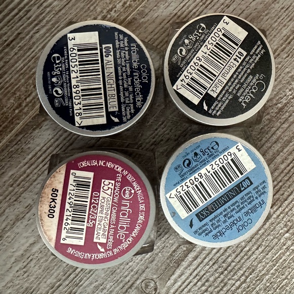 L’Oréal Infallible Eyeshadow - lot of four - glitter shimmer pots - Picture 2 of 6